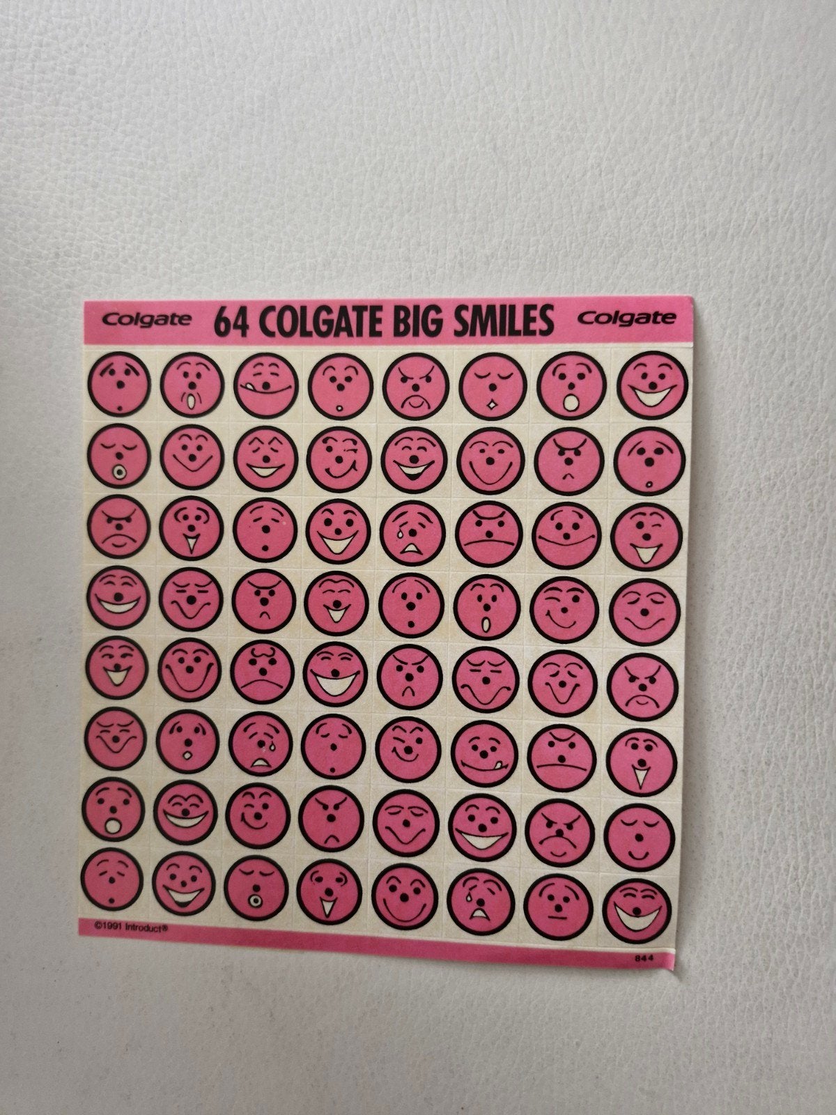 G 006 Colgate Big Smiles Stickers - Vintage Emoticon Vellen, Verzamelen, Ophalen of Verzenden