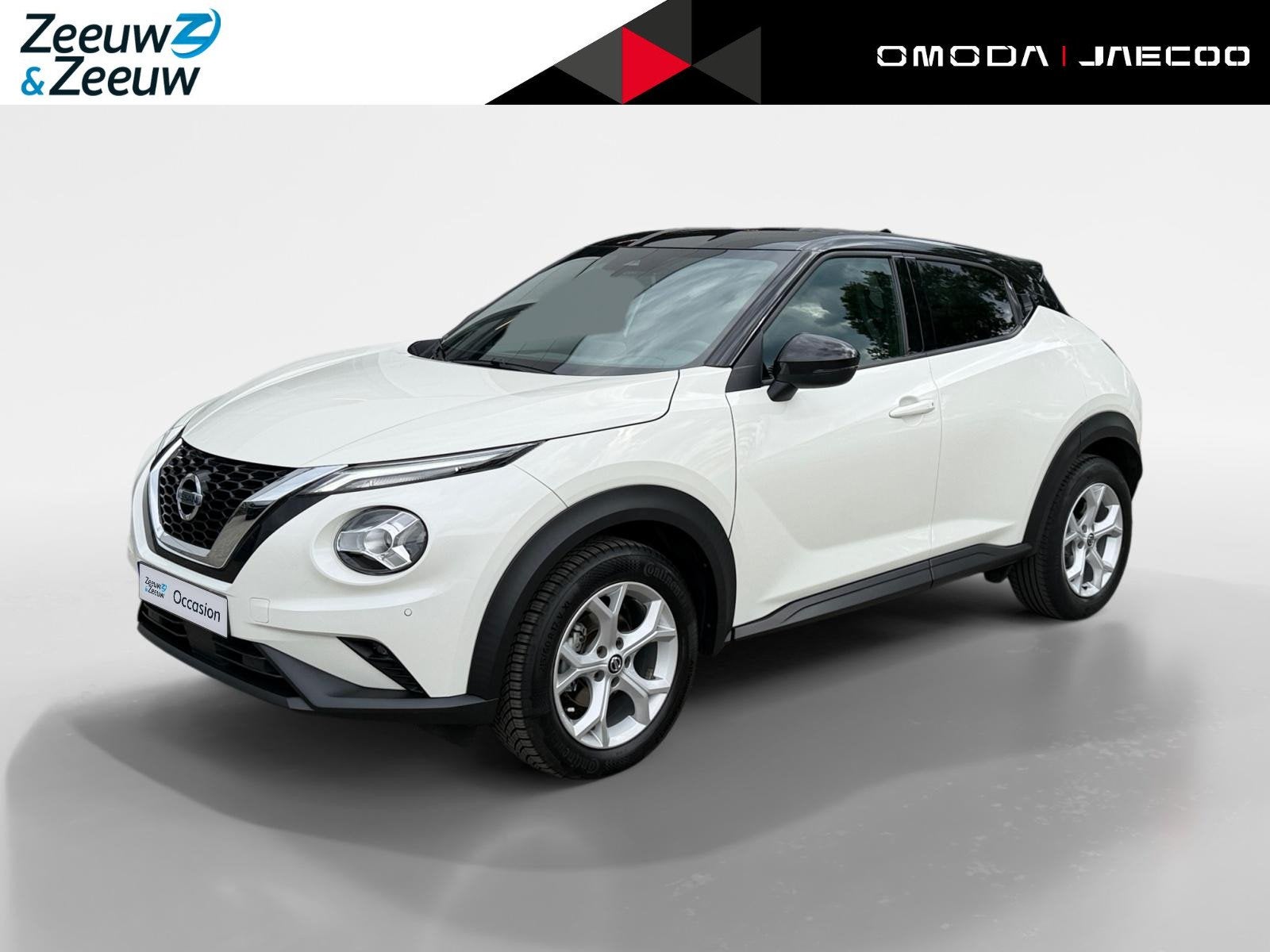Nissan Juke 1.0 DIG-T N-Connecta | Navi | Cruise | Camera |, Auto's, Voorwielaandrijving, Stof, Euro 6, Wit