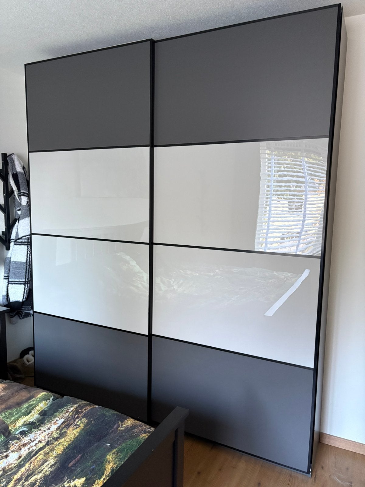 Ikea Pax kledingkast grijs schuifdeuren 200 x 236 x 35 cm, Huis en Inrichting, Ophalen, Gebruikt, 200 cm of meer, Met lade(s)