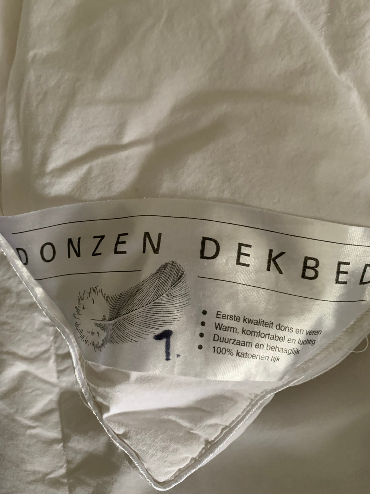 Warm Donzen Winterdekbed - 140x200 cm, Anti-allergisch, Eenpersoons, Wit, Dons en Veren