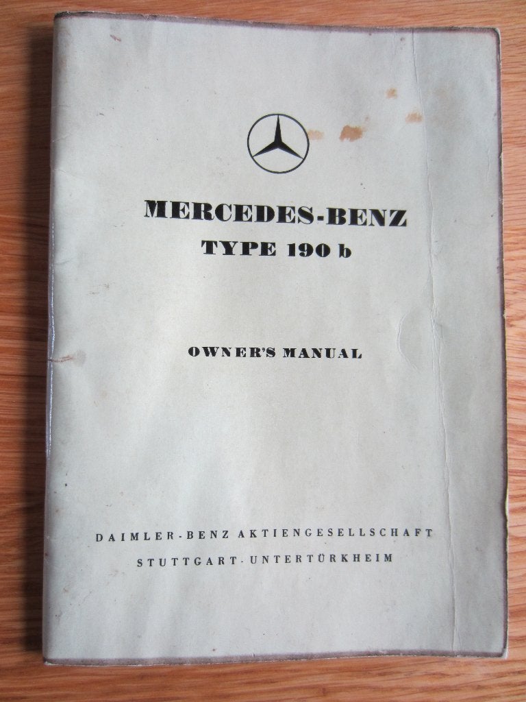 Owner's Manual Mercedes Benz Type 190 B, Auto diversen, Handleidingen en Instructieboekjes, Ophalen of Verzenden