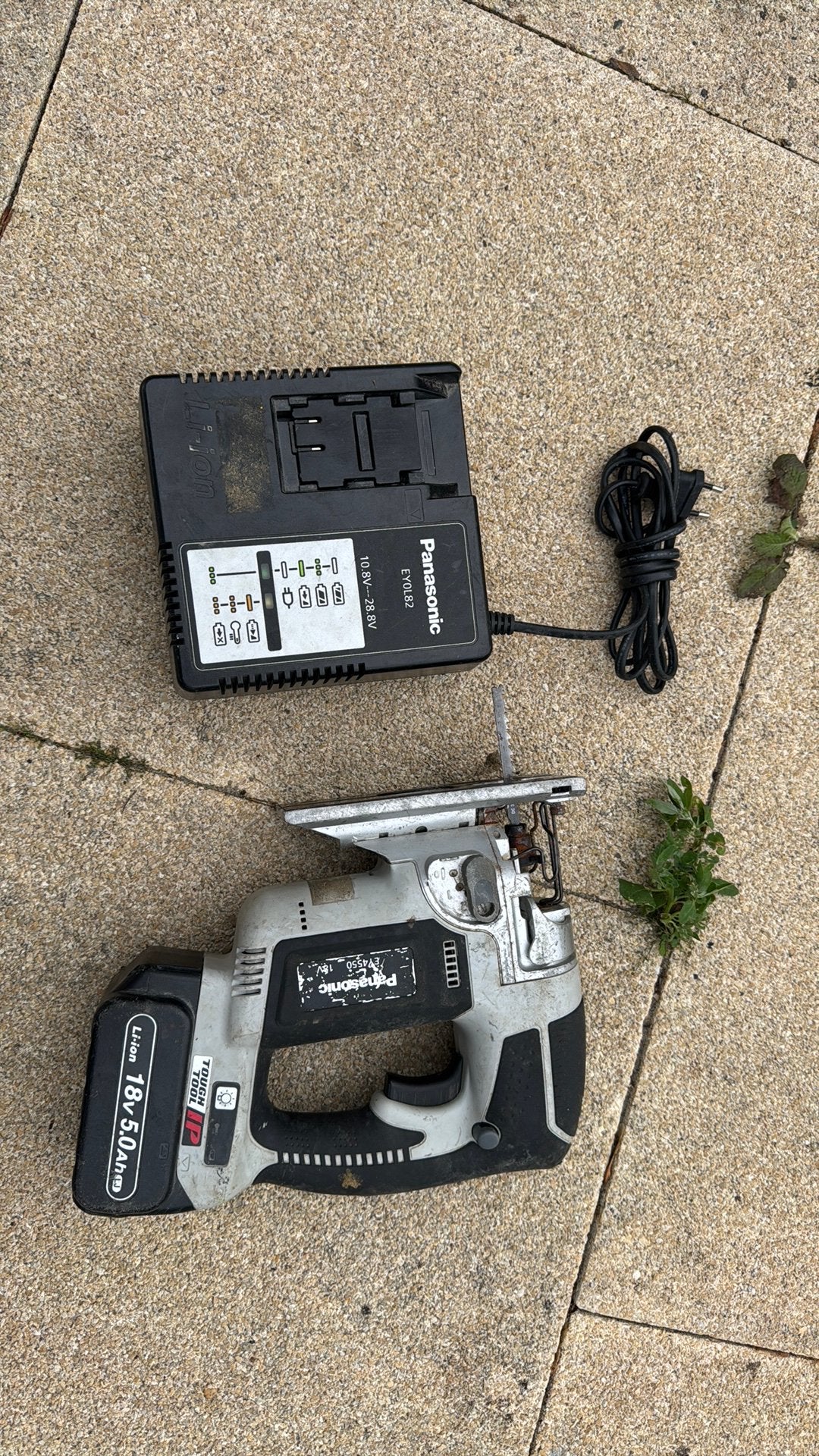 Panasonic accu decoupeerzaag EY 4550 18V 5.0 ah met lader, Ophalen of Verzenden, Zo goed als nieuw