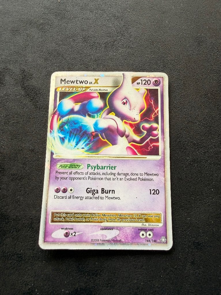 Pokemonkaart Mewtwo Lv.X (LA144) 2008 Legends Awakaned, Ophalen of Verzenden, Gebruikt, Losse kaart