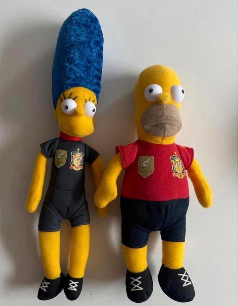 The Simpsons Homer en Marge knuffels WK voetbal, Kinderen en Baby's, Speelgoed | Knuffels en Pluche, Gebruikt, Overige merken
