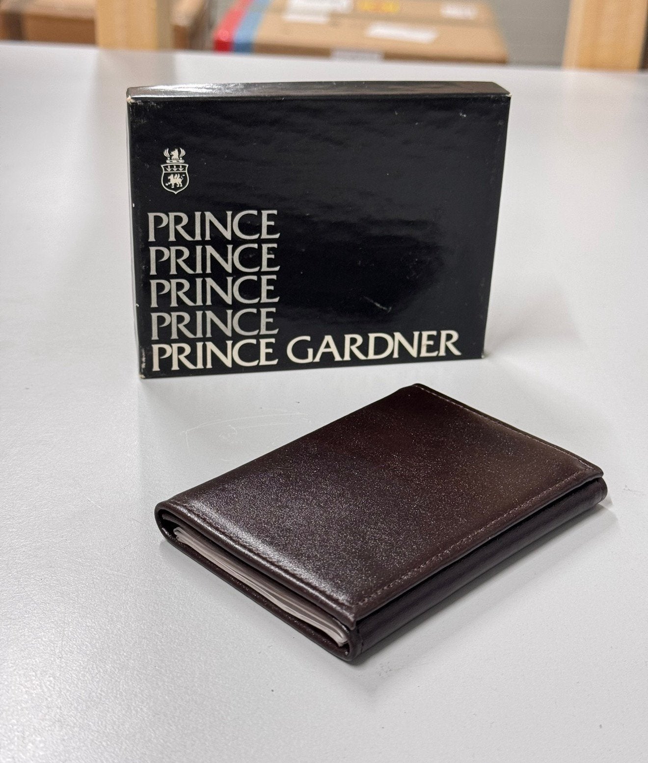 Vintage PRINCE Gardner portemonnee Cowhide split hint drop, Sieraden, Tassen en Uiterlijk, Portemonnees, Bruin, Nieuw, Ophalen of Verzenden