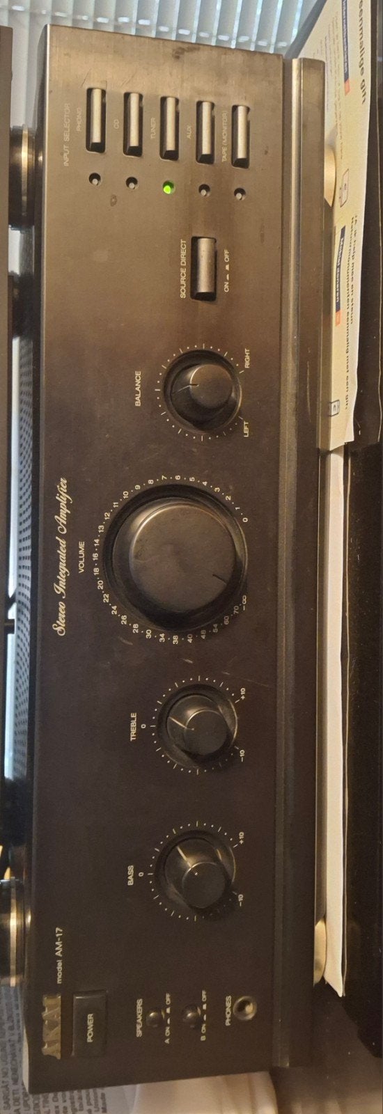 Akai AM-17 Stereo Versterker, Overige merken, Gebruikt, Ophalen of Verzenden, 60 tot 120 watt