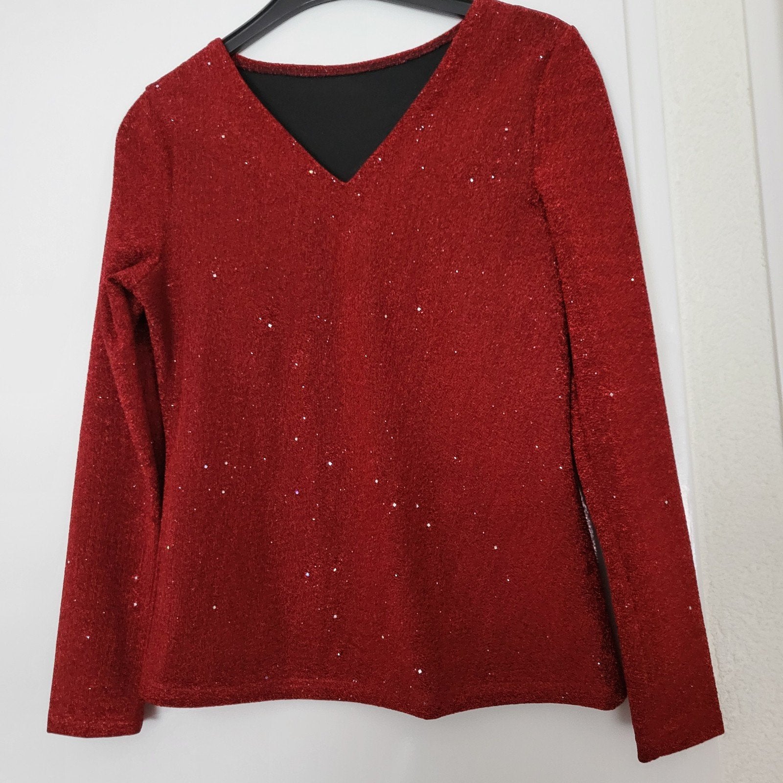 Rood glitter shirt met lange mouwen, Nieuw, Ophalen of Verzenden, Lange mouw, Maat 36 (S)