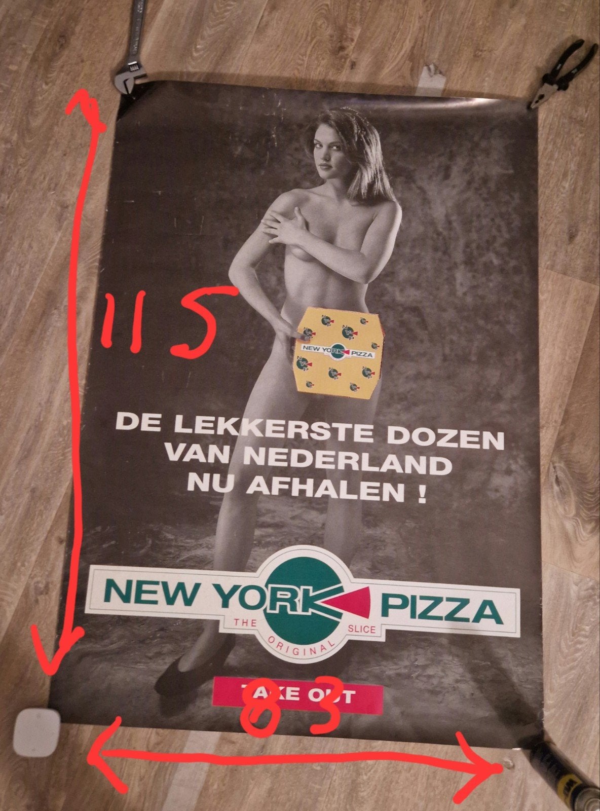 New York Pizza 1996-1997 Vintage Poster, Ophalen, Zo goed als nieuw, Overige typen