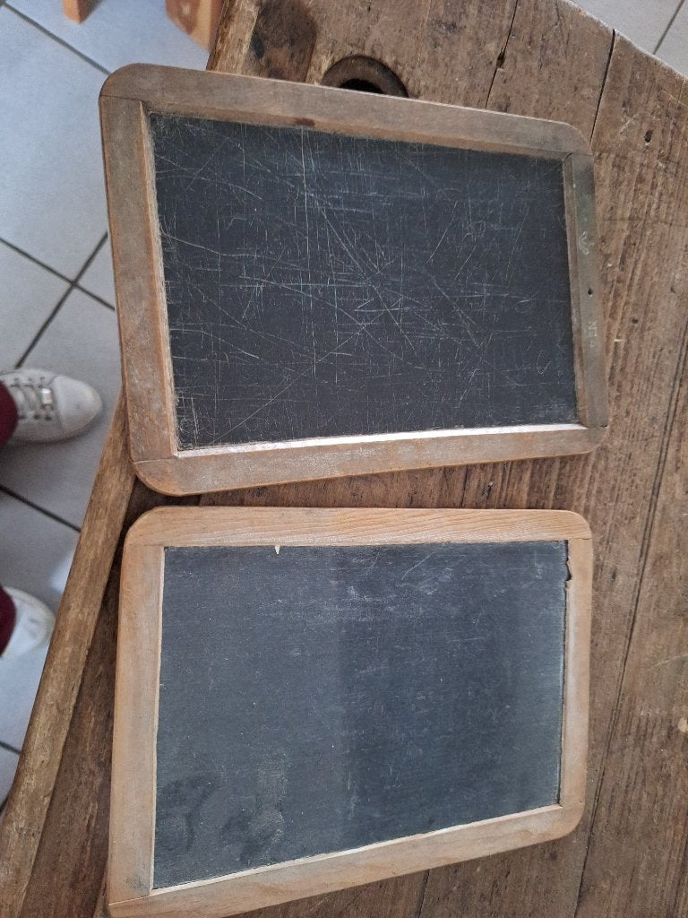 Oude schoolborden / lei (2 stuks), Ophalen of Verzenden
