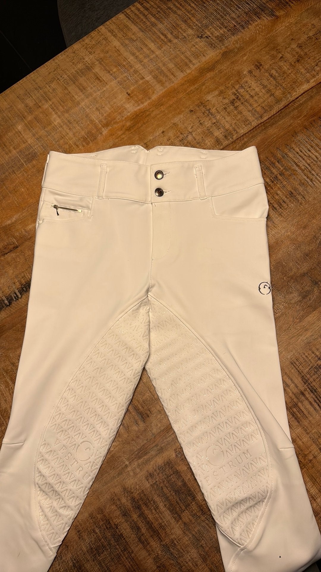 Witte verstum broek, Dieren en Toebehoren, Paardrijkleding, Ophalen of Verzenden, Zo goed als nieuw