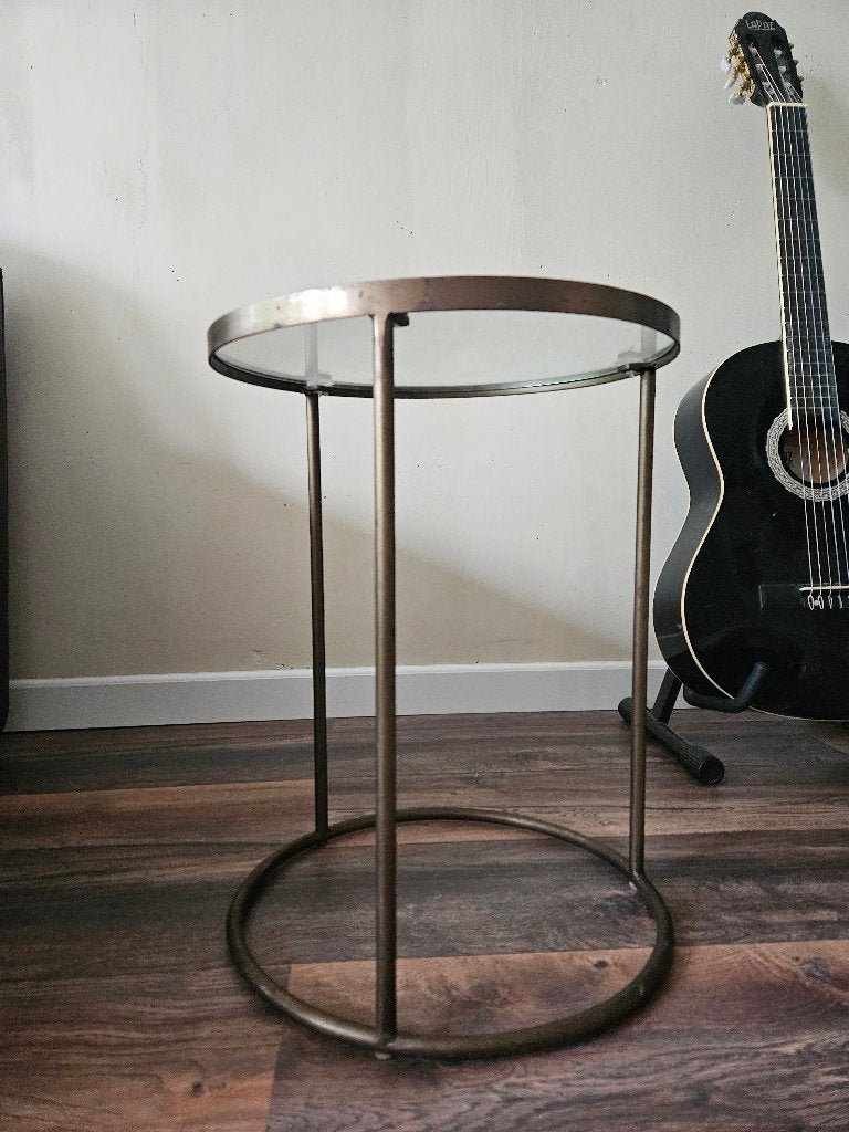 Sissy Boy tafeltje, Minder dan 55 cm, Gebruikt, Metaal of Aluminium, Rond