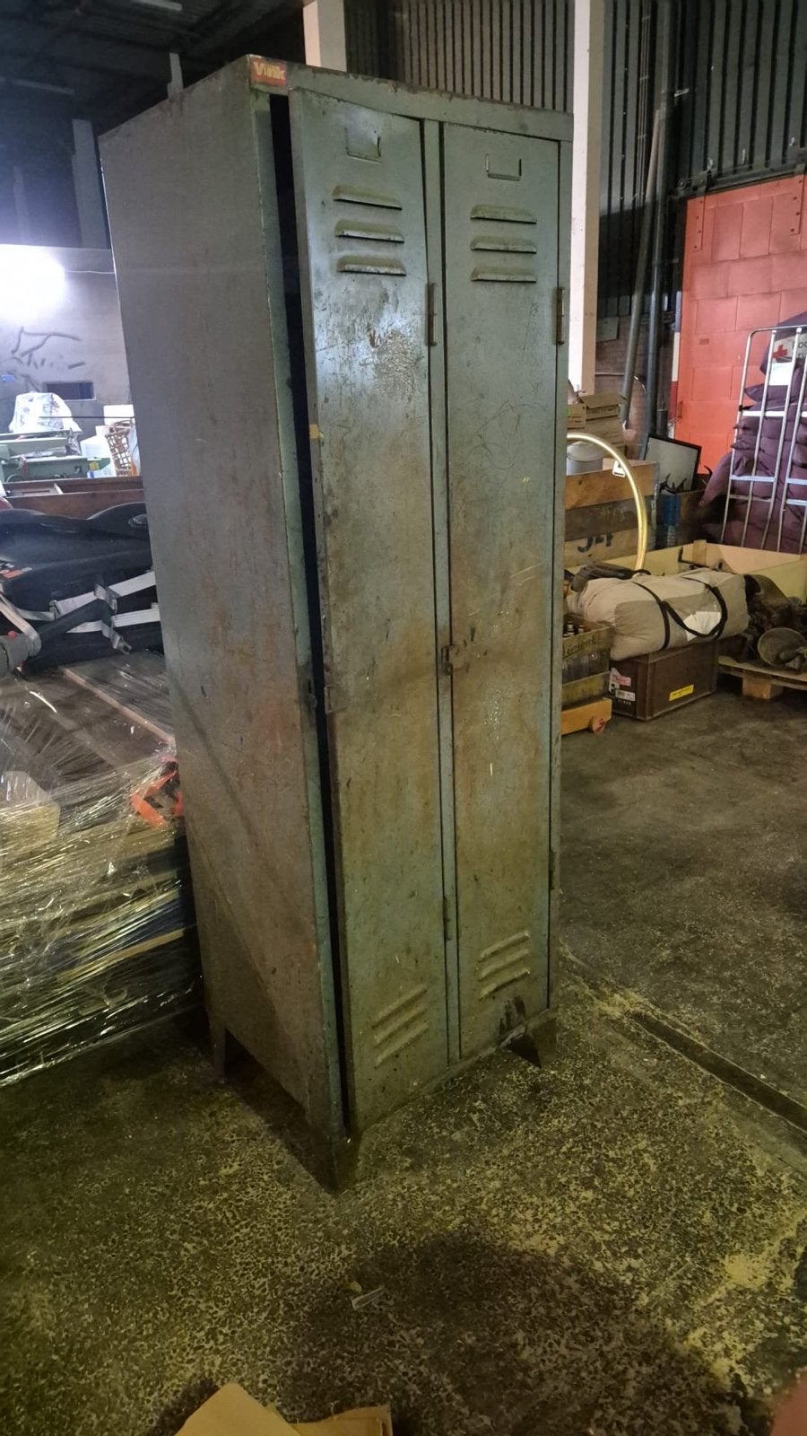 Vintage metalen locker/kast - 185x60x60 cm, Ophalen, Gebruikt