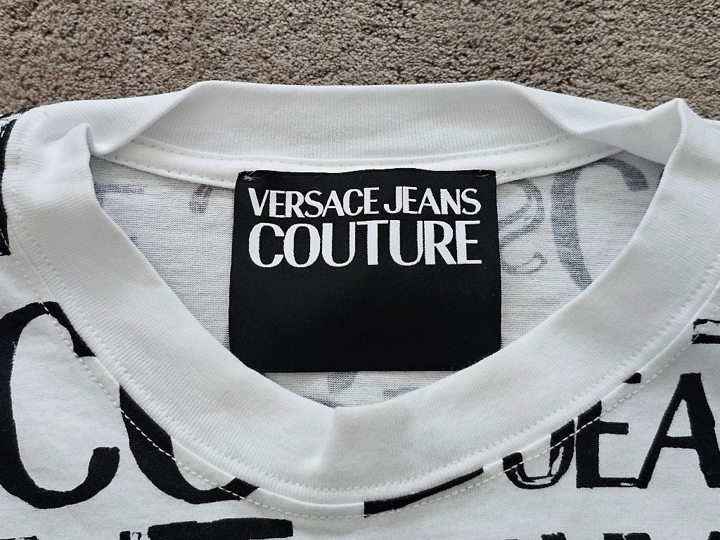 Versace Jeans Couture T-Shirt maat M, Wit, Zo goed als nieuw, Versace Jeans Couture, Verzenden