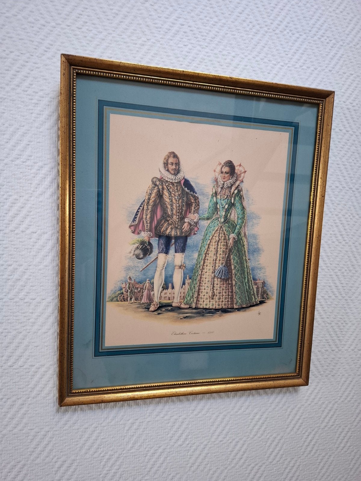 Prachtige Twee-luik/schilderijen Kostuumprenten, Antiek en Kunst, Ophalen of Verzenden