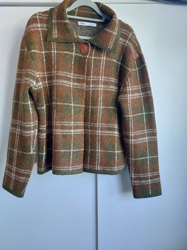 Zara Geruit Vest Maat M - Aangepaste Knoop, Zara, Ophalen of Verzenden, Zo goed als nieuw, Maat 38/40 (M)