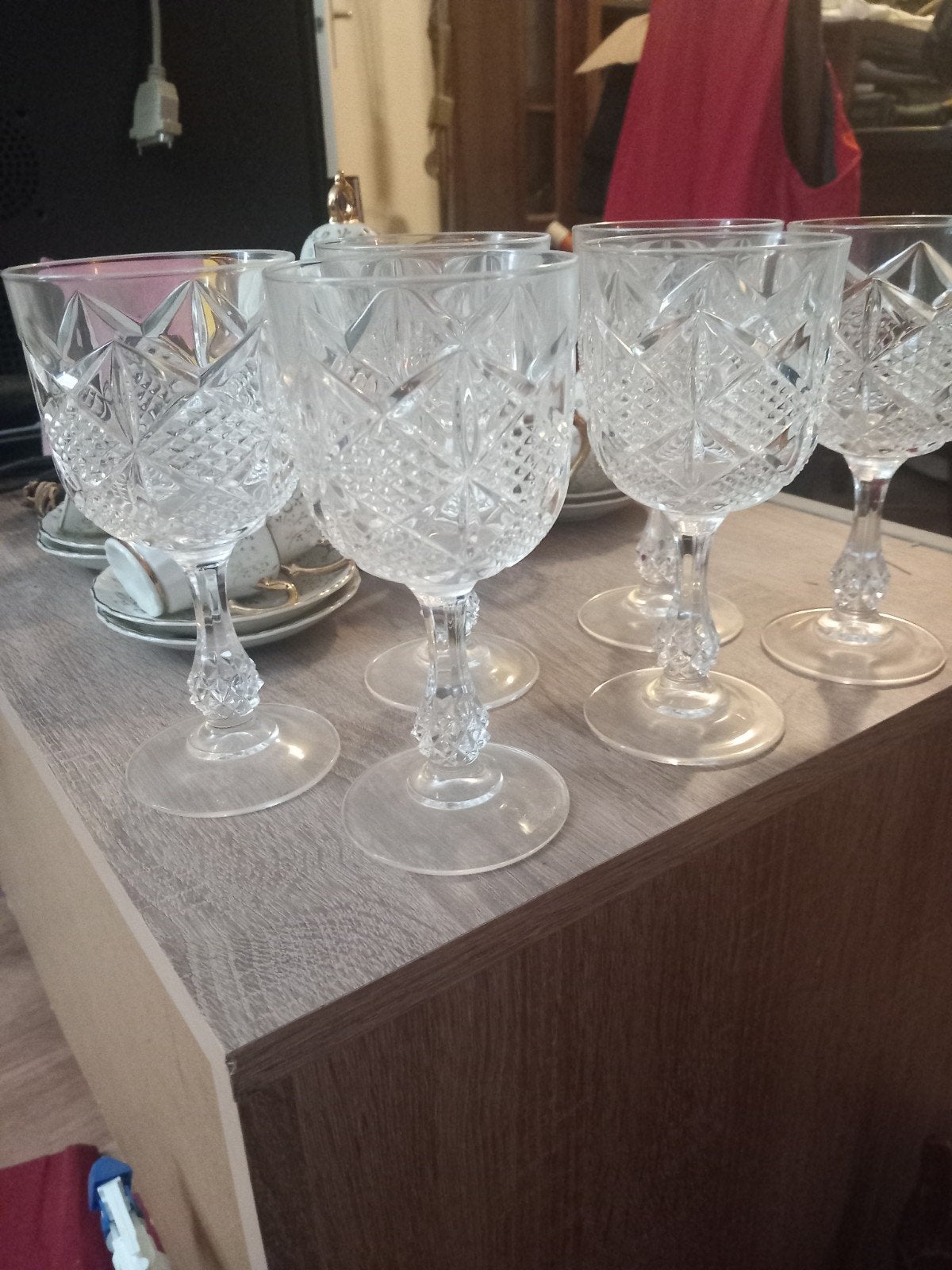 6 Cristal d'Arques-Durand glazen - Palais patroon, 16,5cm, Ophalen of Verzenden