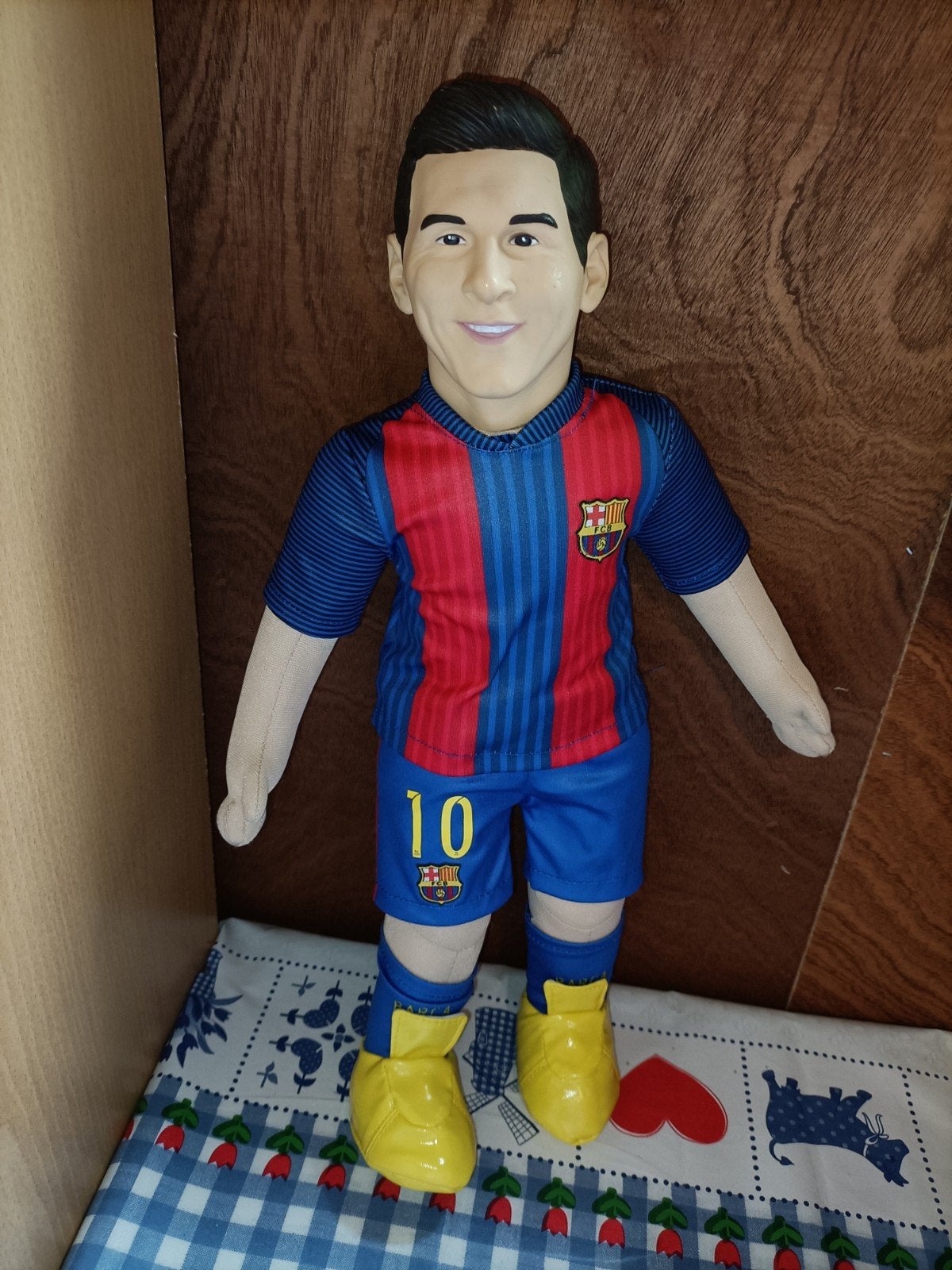 Messi knuffel Unicef 45 cm groot, Ophalen of Verzenden, Zo goed als nieuw
