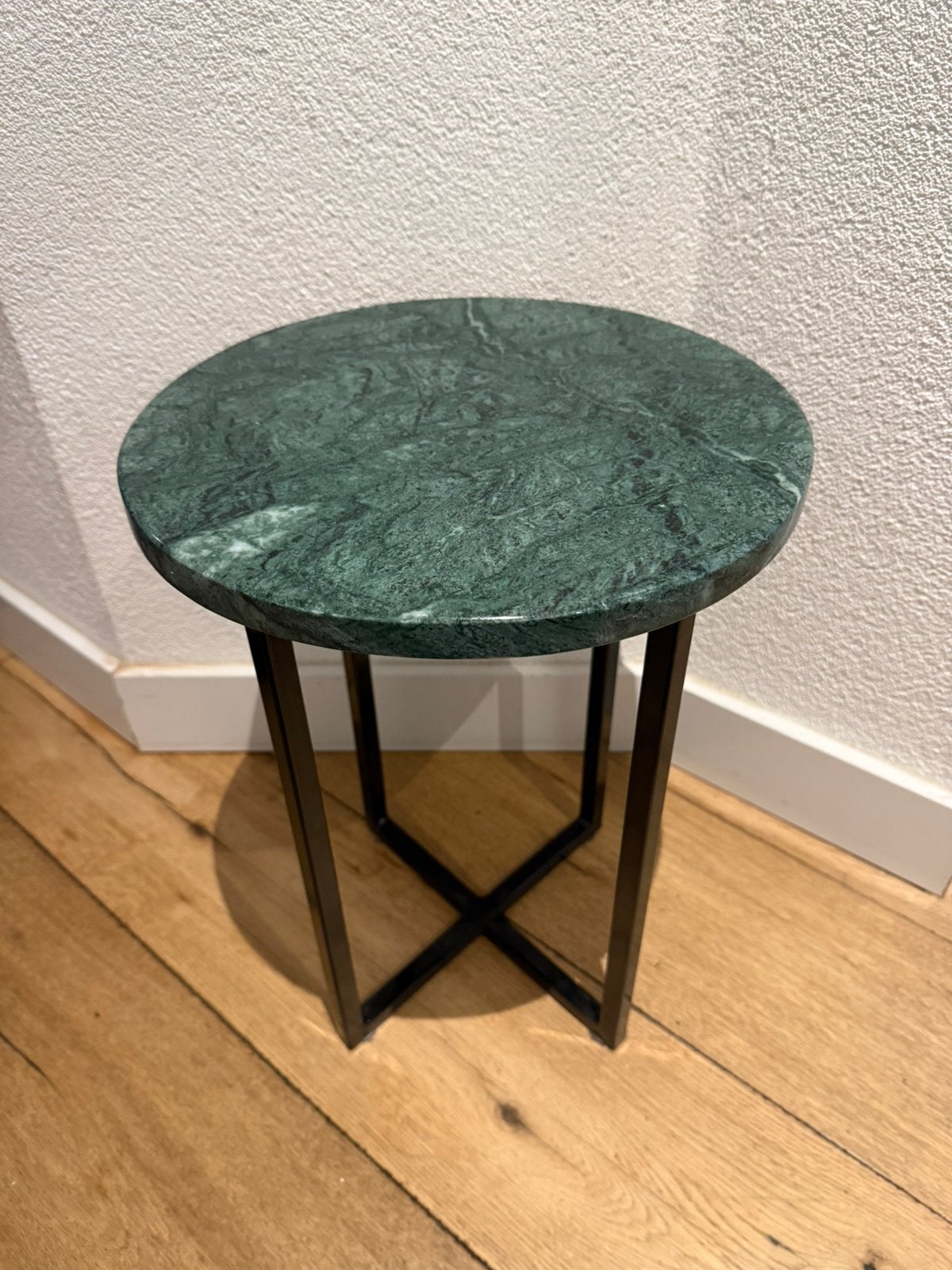 Marmeren bijzettafel India Green, Minder dan 55 cm, Rond, Zo goed als nieuw, Ophalen