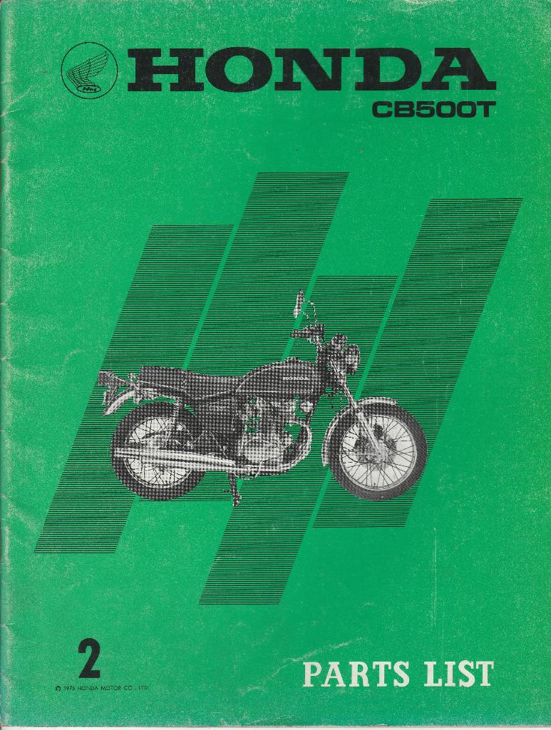 Honda CB500 T Parts List (4541) motor, Motoren, Ophalen of Verzenden, Honda