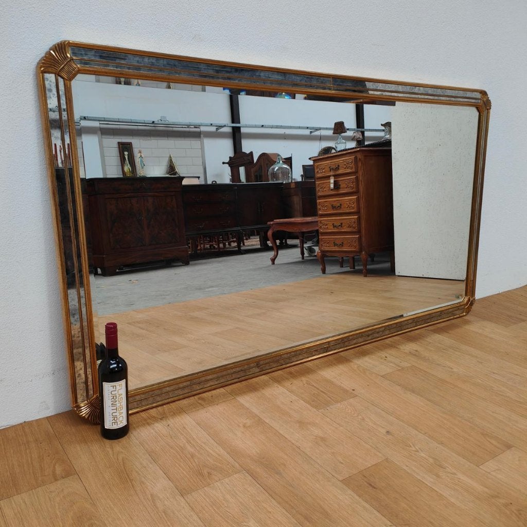 Vintage Hollywood Regency DeKnudt spiegel schouwspiegel 701, Valkenswaard, Info@flashbackfurniture.nl, Flashback Furniture, 125 cm of meer
