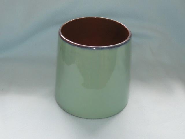 ZGAN bloempot van Gina Da, lichtgroen, taps toelopend 14 cm, Rond, Binnen, Ophalen of Verzenden, Zo goed als nieuw