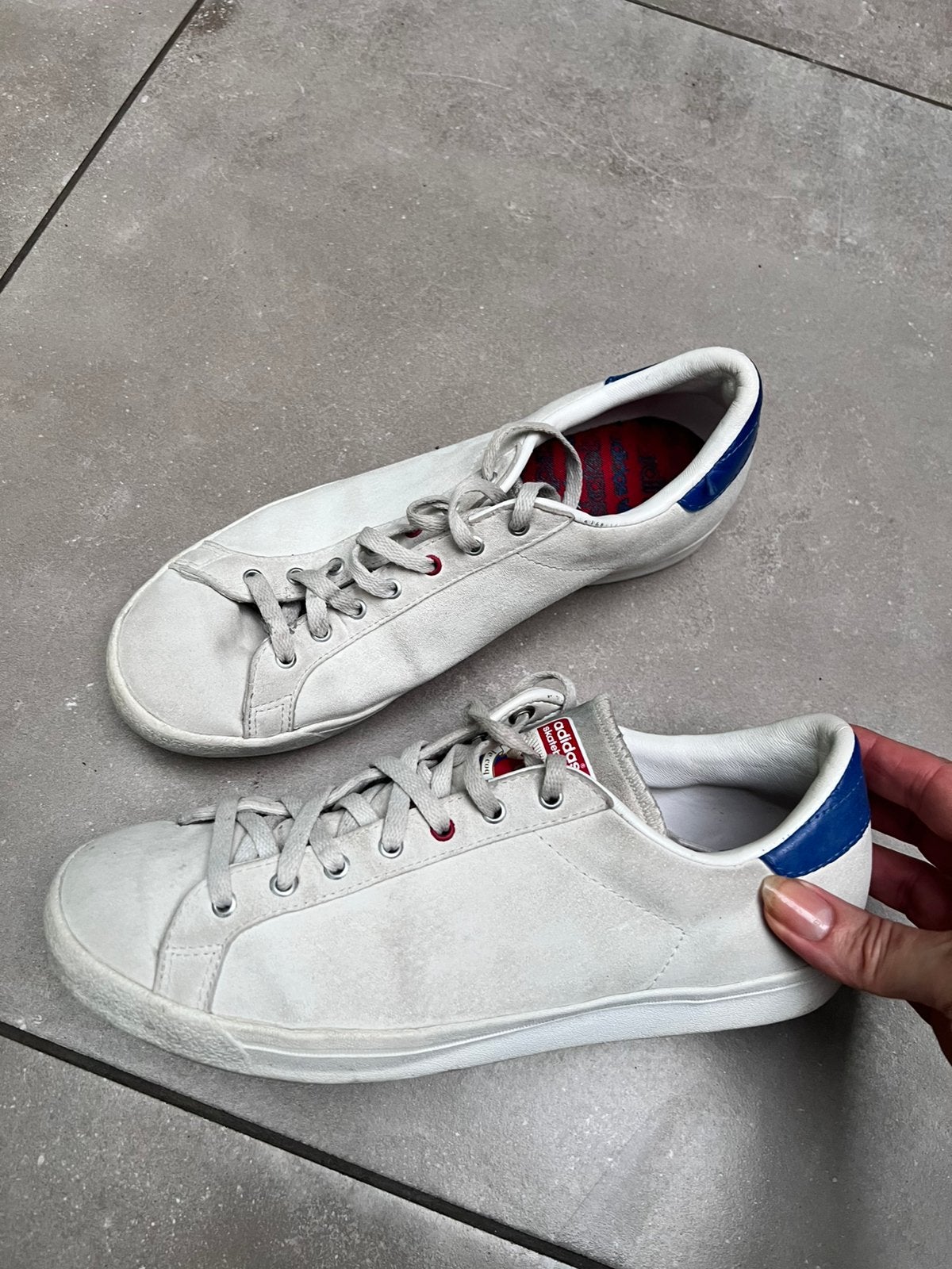 ADIDAS VINTAGE SKATEBOARDING ECHT LEREN WITTE SNEAKERS 40,5, Ophalen of Verzenden, Zo goed als nieuw, Wit, Sneakers of Gympen