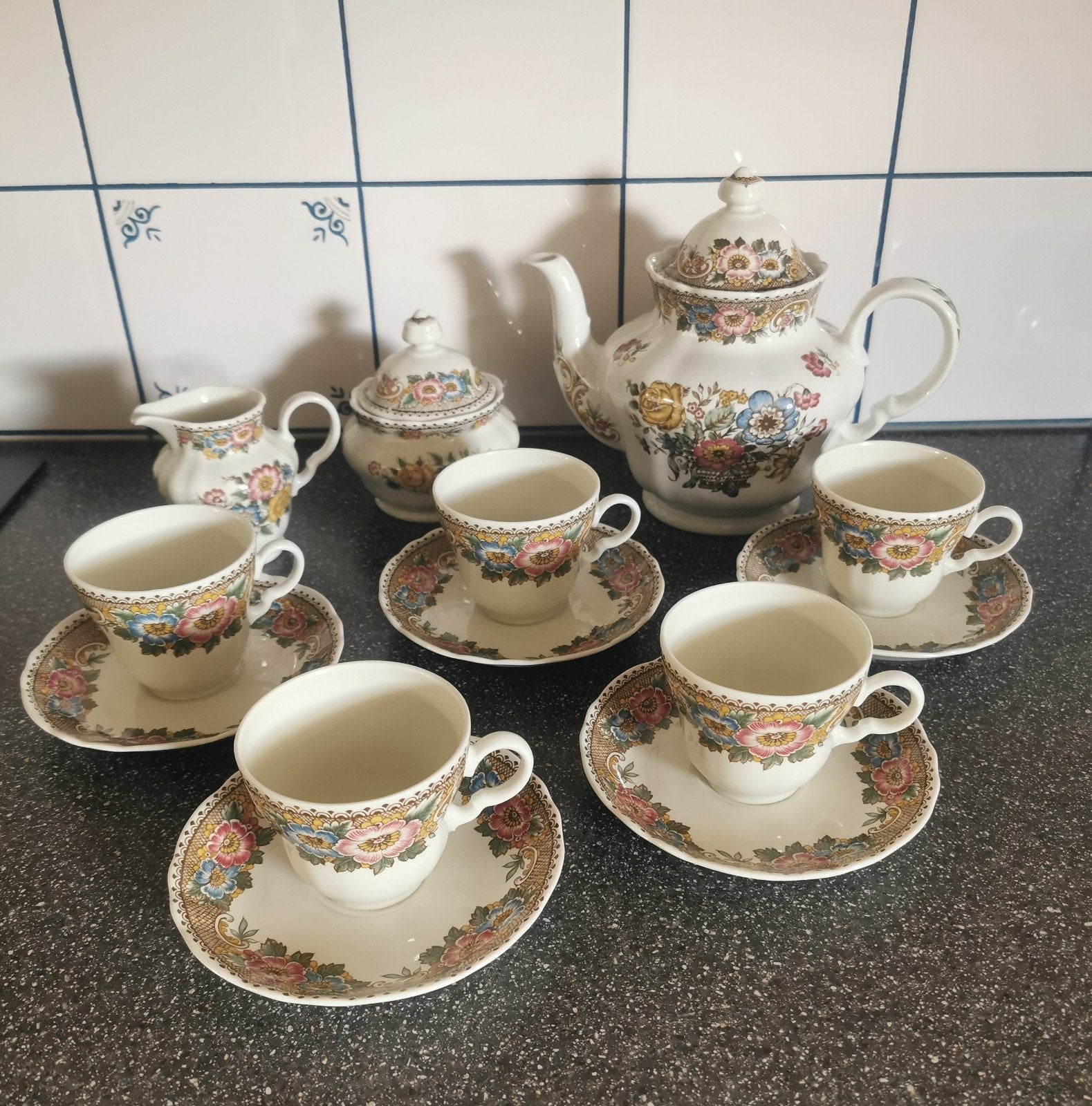 Royal Winterling Marktleuthen Bavaria vintage theeservies, Overige merken, Overige typen, Ophalen of Verzenden, Zo goed als nieuw