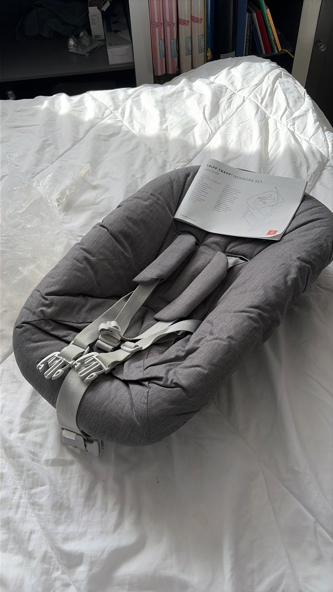 Stokke tripp trapp newbornset zwart incl rib hoes, Ophalen, Zo goed als nieuw