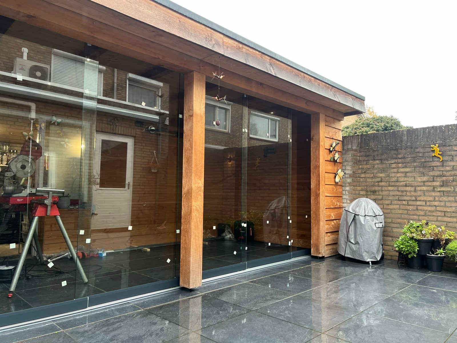 Glazen schuifdeuren voor overkapping, veranda of tuinhuis, Ophalen, 80 tot 120 cm, Overige typen, Nieuw