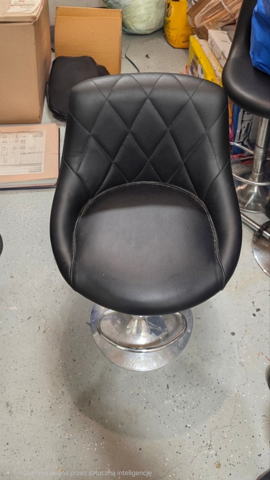 4 barkrukken - Zwart leer met metalen onderstel, Ophalen, Gebruikt, In hoogte verstelbaar, 90 cm of meer