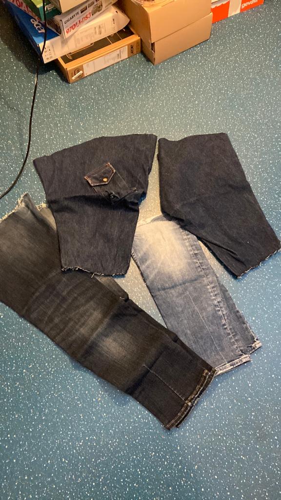 Jeans stof lappen div kleuren, Ophalen of Verzenden, Zo goed als nieuw, Vierkant