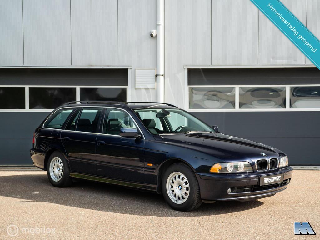 BMW 5-serie E39 Touring 520i l 74.000 km l Zeer mooi!, Gebruikt, Zwart, Blauw, 10 km/l