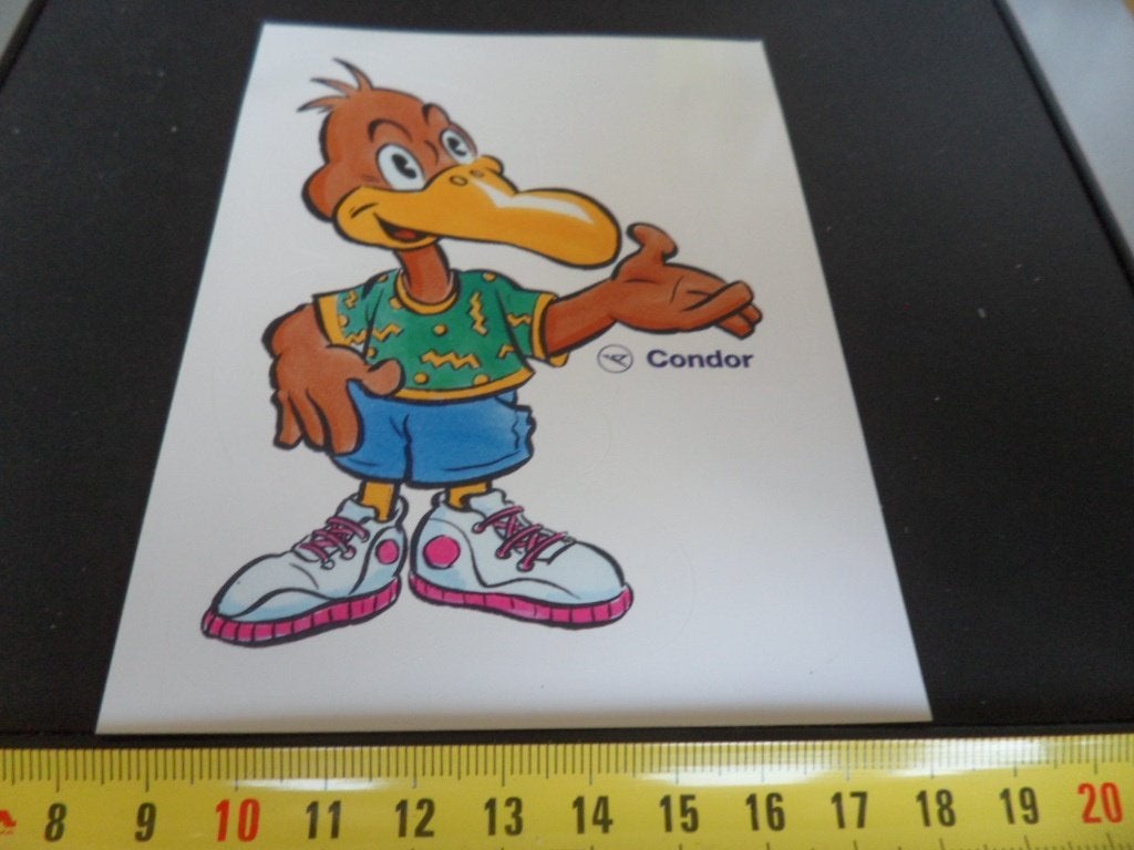 sticker vliegmaatschappij duitsland strip CONDOR, Ophalen of Verzenden, Zo goed als nieuw