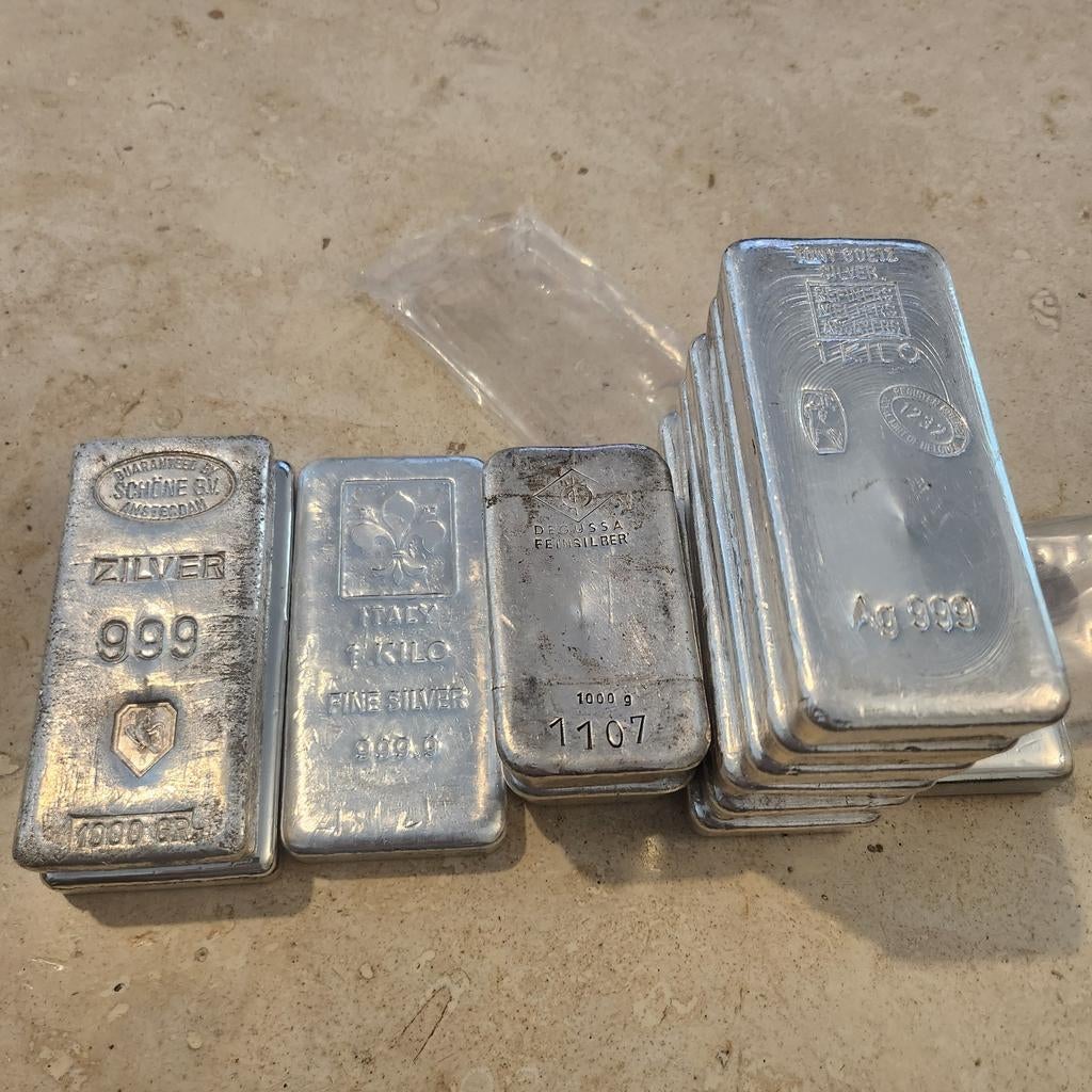 1kg zilveren baren, Postzegels en Munten, Ophalen of Verzenden, Zilver