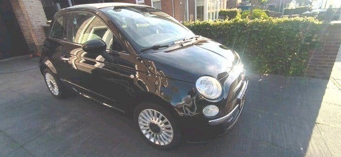Fiat 500 1.2 automaat Cabrio 2010 Zwart Nap Zeer nette staat, 4 cilinders, Zwart, Leder, Particulier