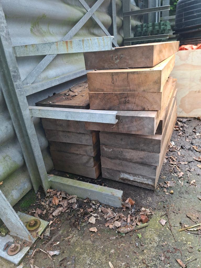 Hardhout bilinga, Ophalen of Verzenden, 50 mm of meer, Balk, Minder dan 200 cm