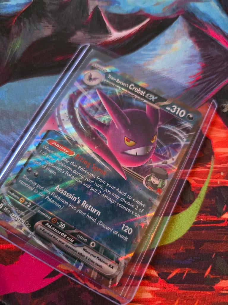 Team Rocket's Crobat ex Pokémon kaart (Foil), Ophalen of Verzenden, Zo goed als nieuw, Losse kaart, Foil