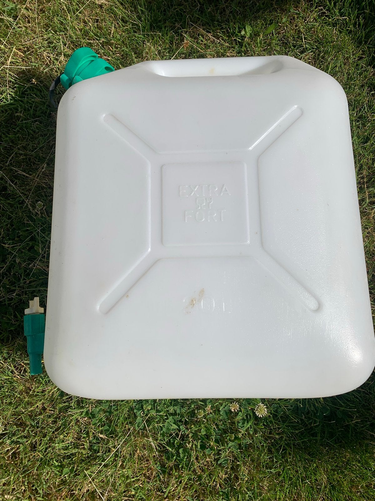 Witte 20L waterkan met kraan - EDA Plastiques, Ophalen of Verzenden, Gebruikt