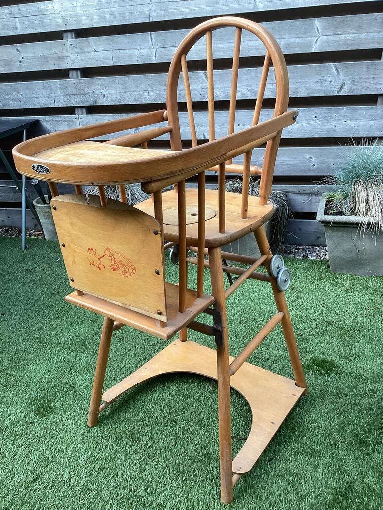 Vintage Kinderstoel Kibo: Houten Meegroeistoel, Ophalen