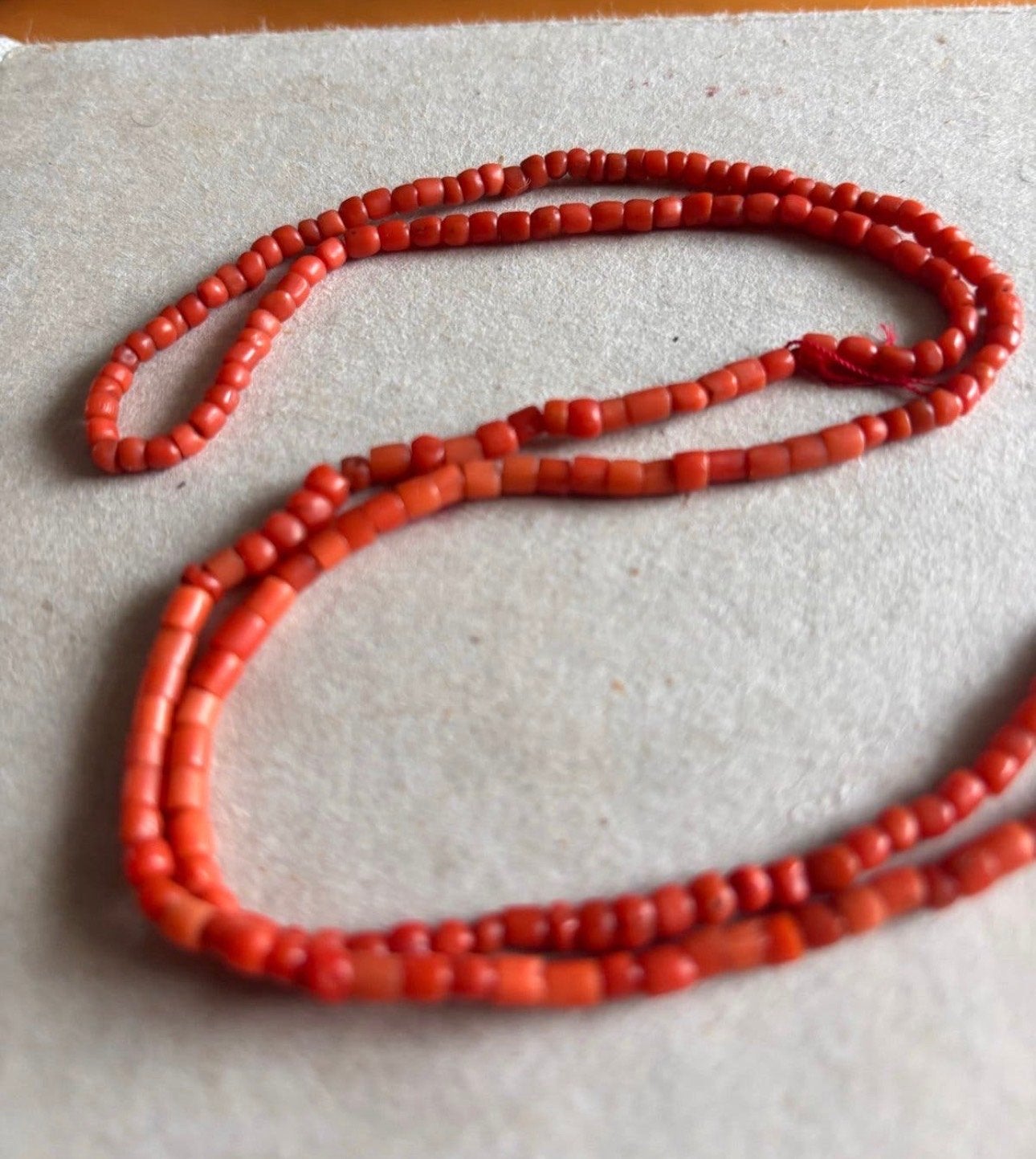 Vintage rode koraal kralen ketting - 23,8 gram, Ophalen of Verzenden, Gebruikt, Rood, Steen of Mineraal