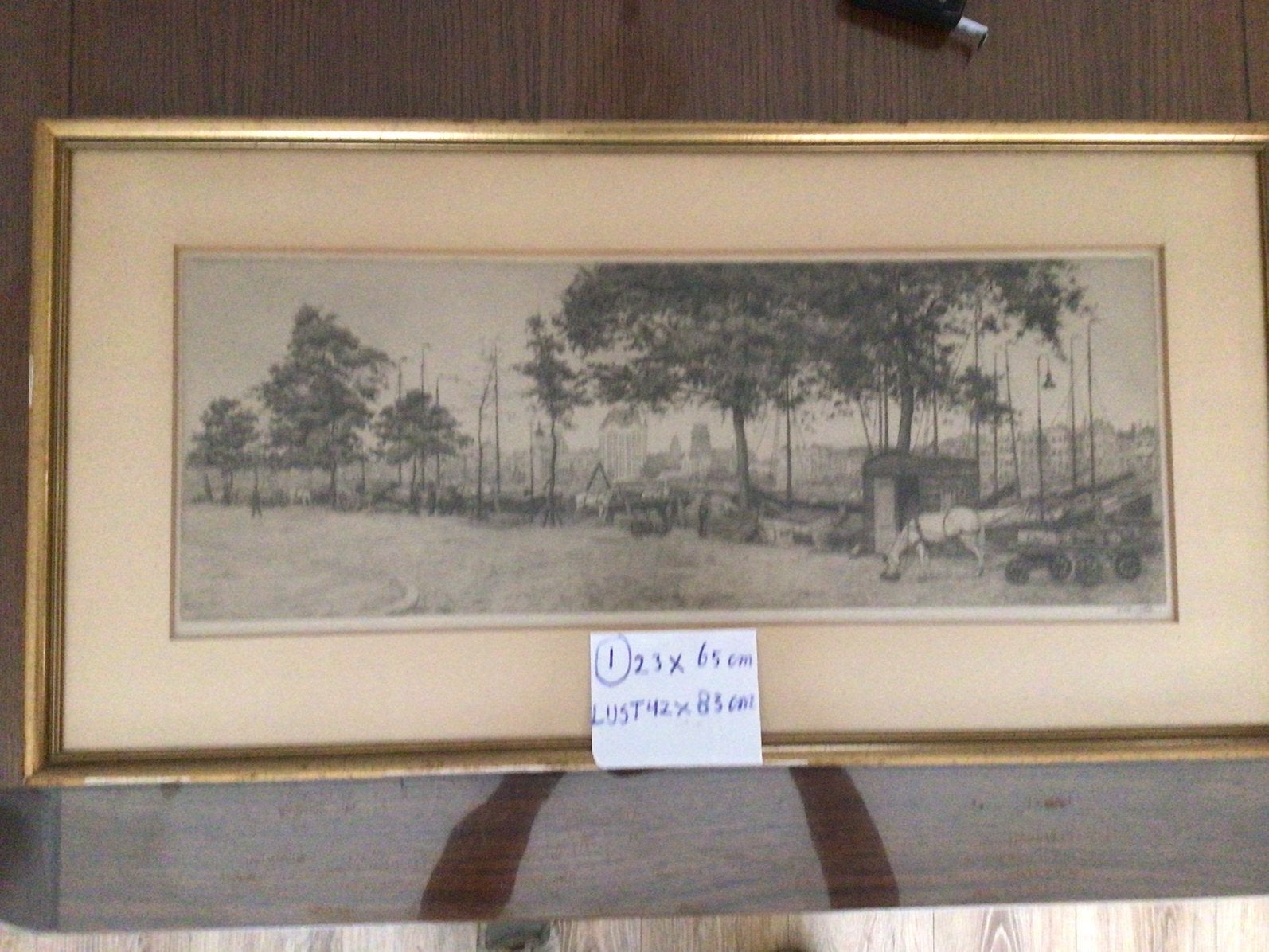 Schilderij ets , Noorder eiland Rotterdam ca 1920, Antiek en Kunst, Kunst | Etsen en Gravures, Ophalen