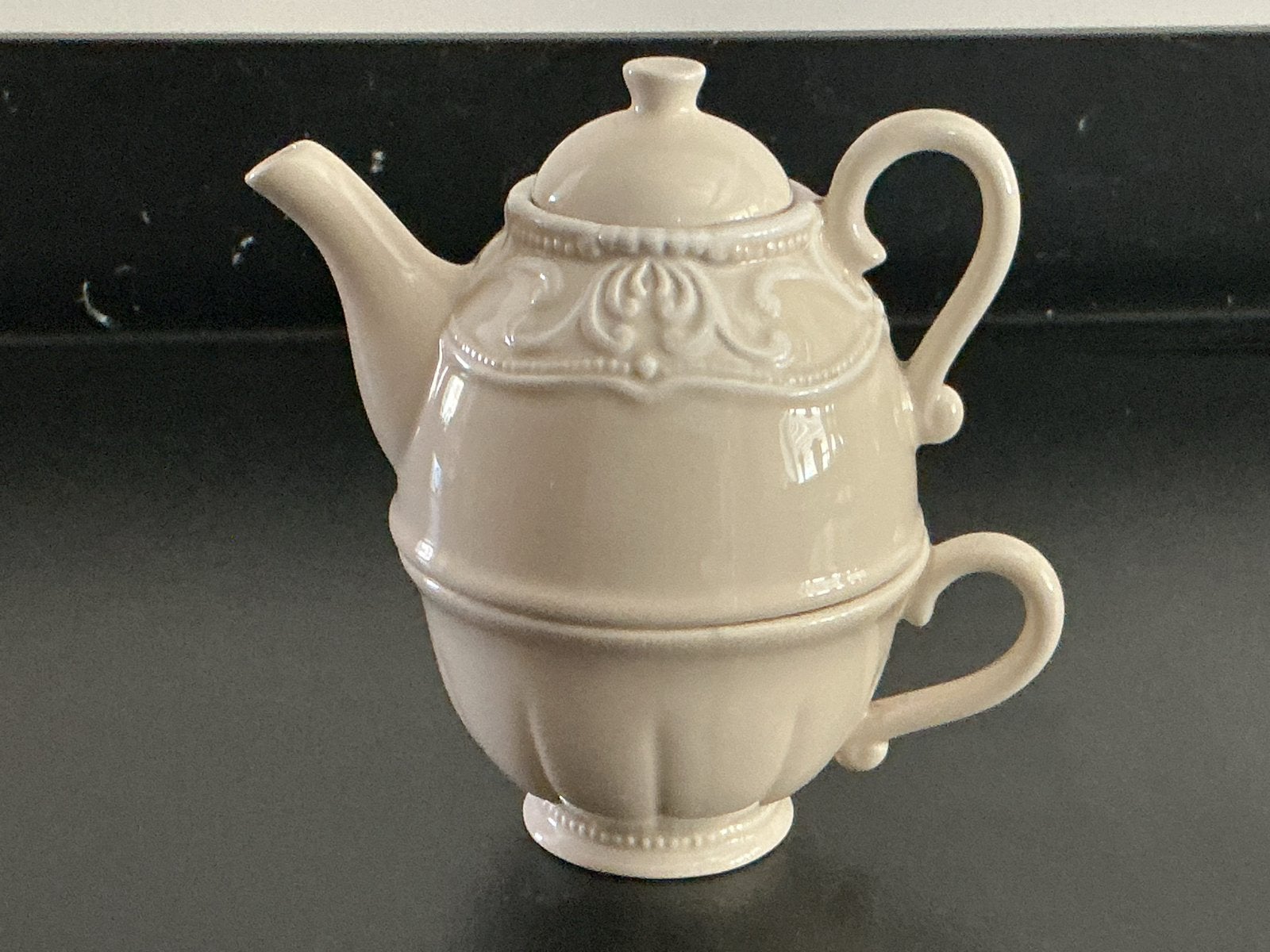 Countryfield tea for one setje  - Crème, Gebruikt, Overige merken, Keramiek, Ophalen of Verzenden