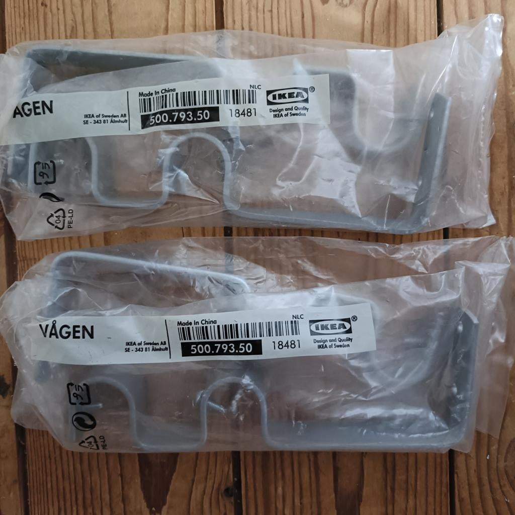 4x IKEA VÅGEN Gordijn Ophangsysteem voor Dubbele Stang, Ophalen of Verzenden, Nieuw, Grijs