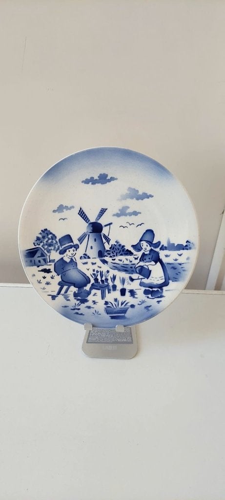 vintage Delfts blauw wandbord bord Holland jongen molen, Verzamelen, Beelden en Beeldjes, Ophalen of Verzenden, Zo goed als nieuw