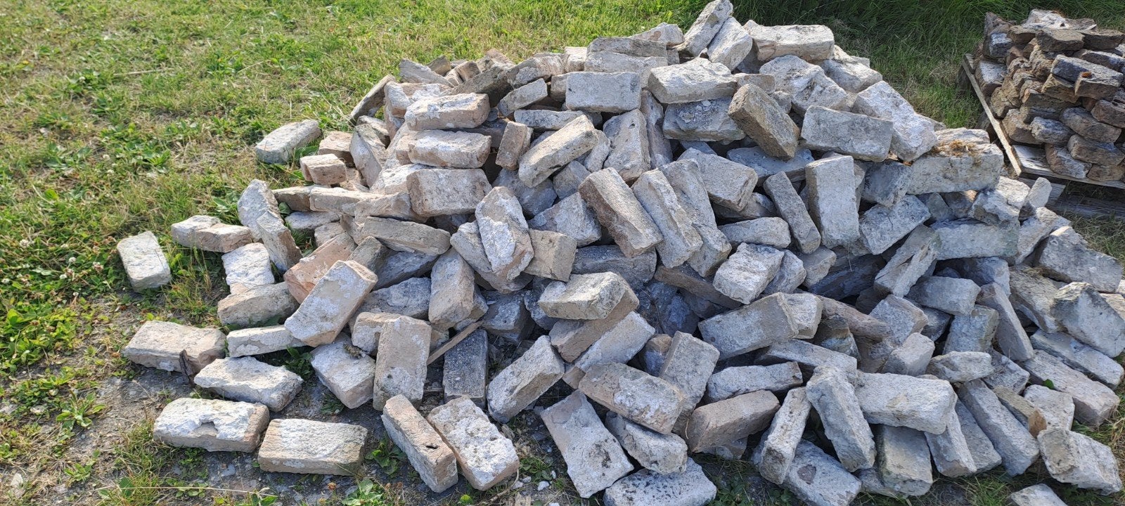 Oude bakstenen rijnformaat 180x87x41., Ophalen, Gebruikt, Bakstenen