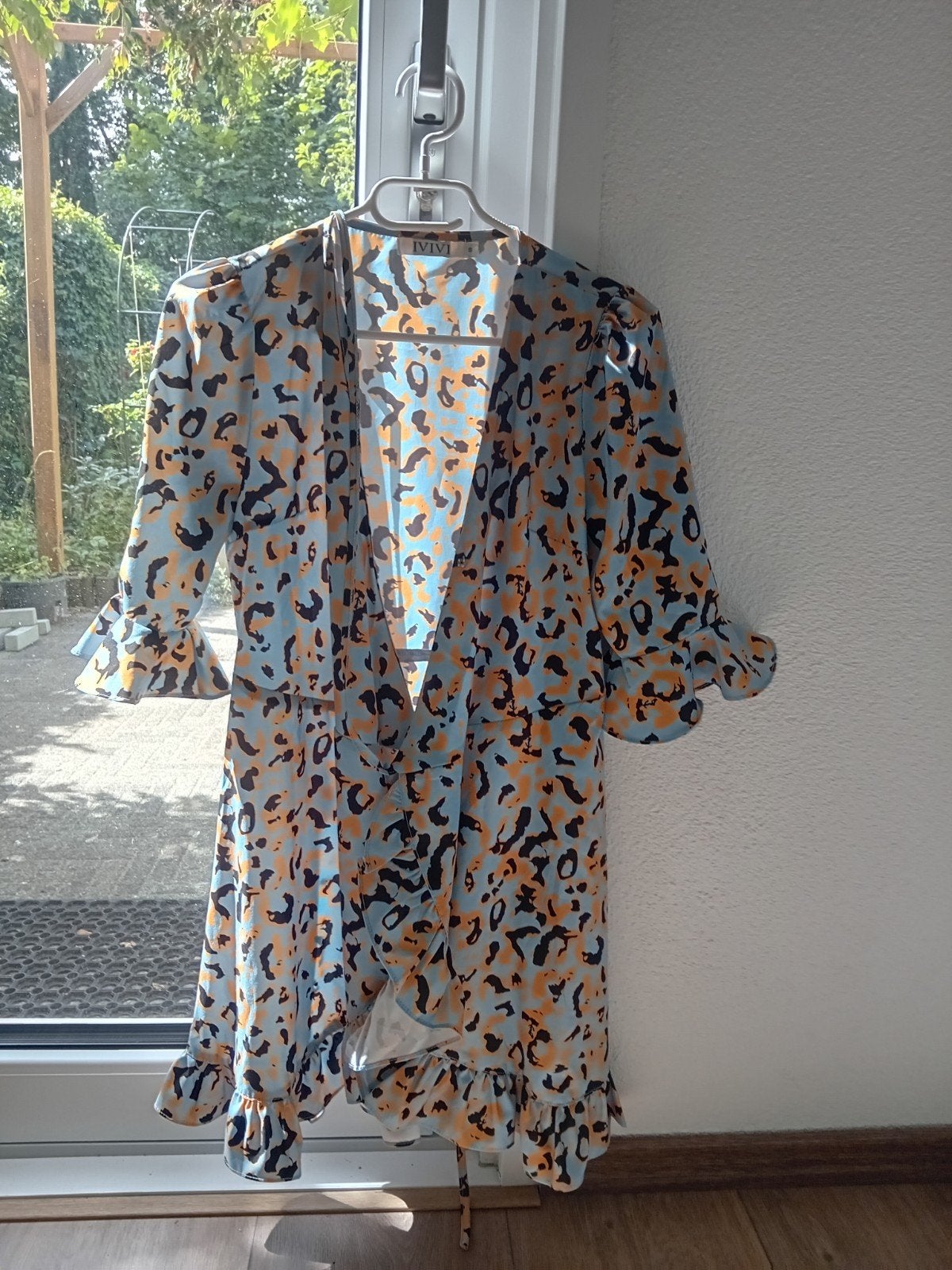 IVIVI Wikkeljurk met dierenprint, Kleding | Dames, Blauw, Ophalen of Verzenden, Zo goed als nieuw, Maat 36 (S)