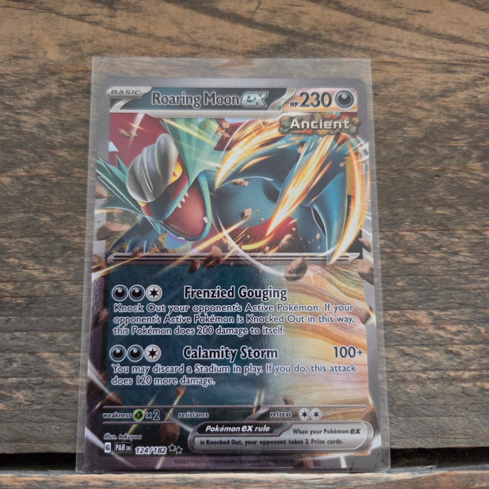 Roaring Moon ex 124/182 - Pokémon kaart, Ophalen of Verzenden, Zo goed als nieuw, Losse kaart