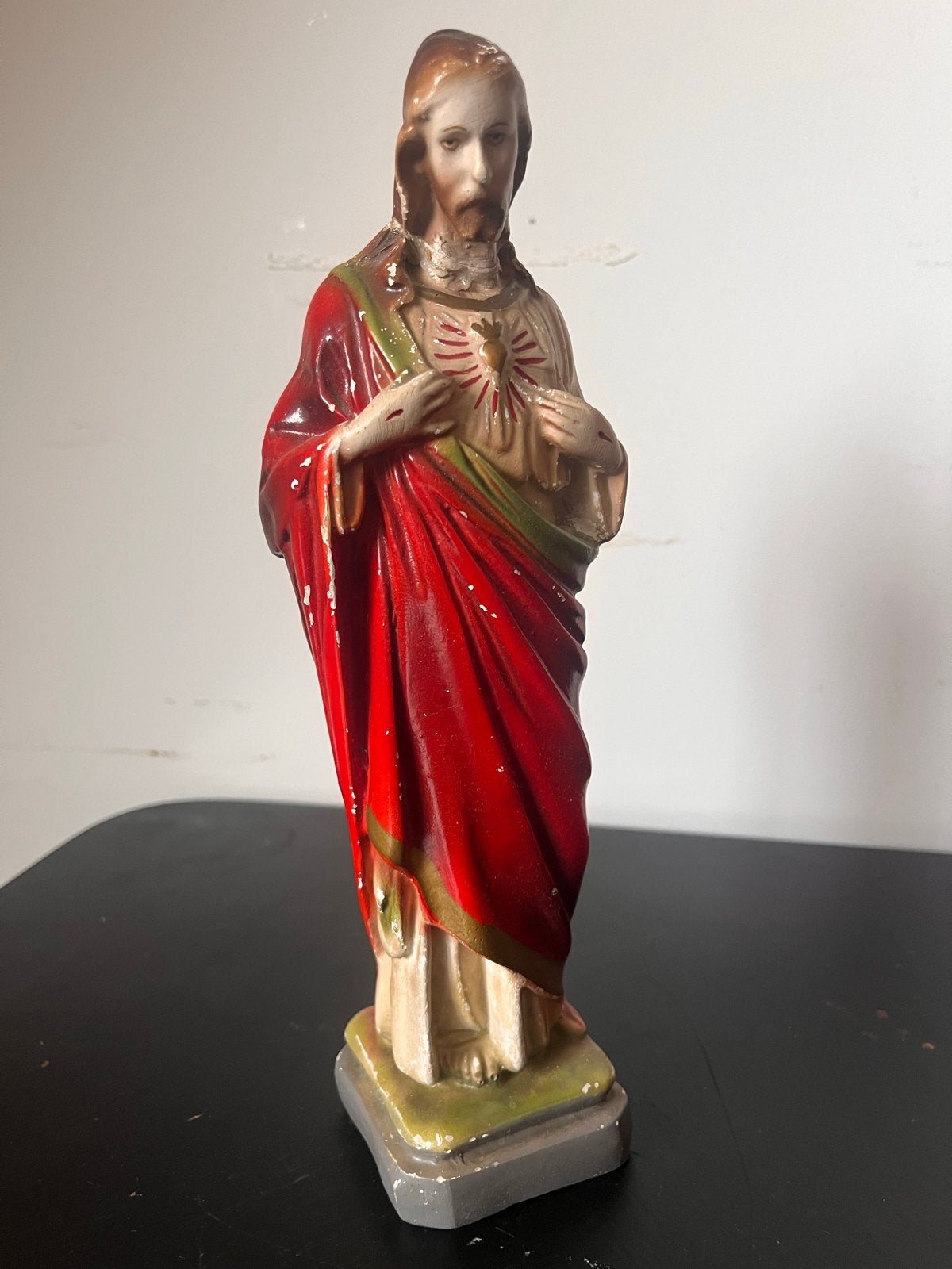 Vintage Heilig Hart Jezus beeld - Religieuze decoratie, Ophalen of Verzenden