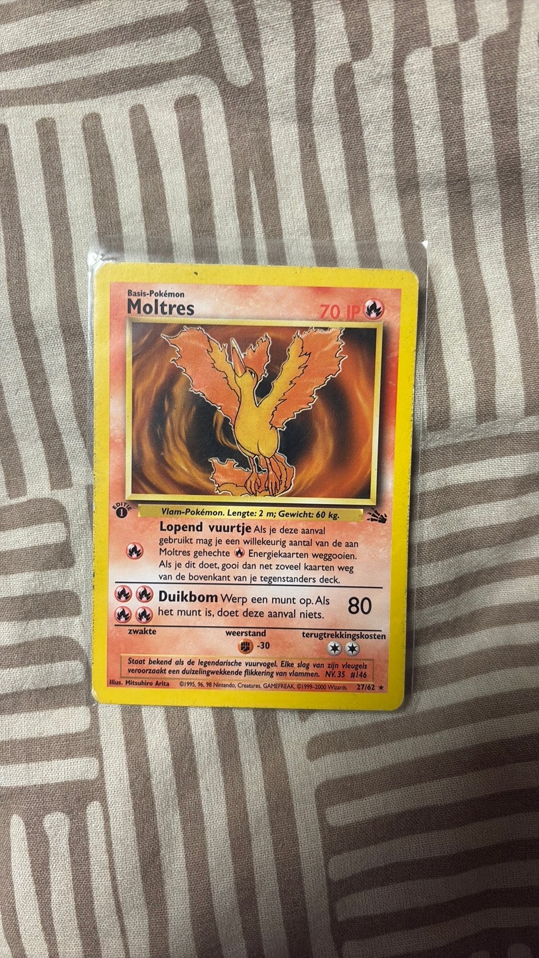 Moltres 27/62 1st edition fossil, Ophalen of Verzenden, Zo goed als nieuw