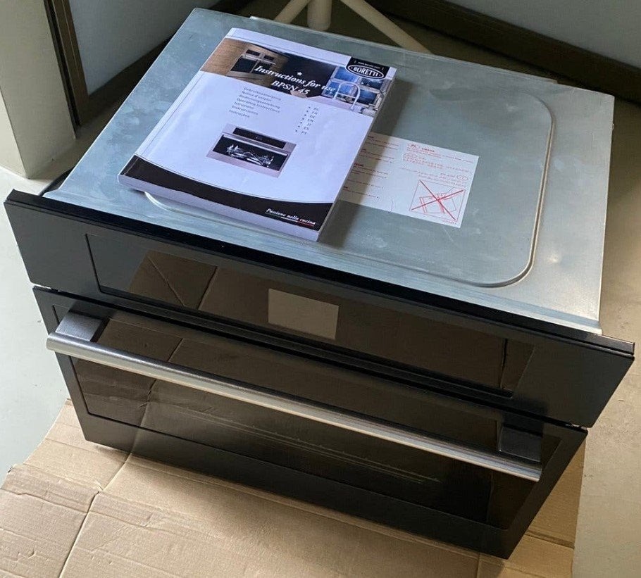 Nieuwe Boretti BPSN45AN Inbouw Combi-oven Antraciet, Witgoed en Apparatuur, Ophalen, 45 tot 50 cm, Hete lucht, Nieuw